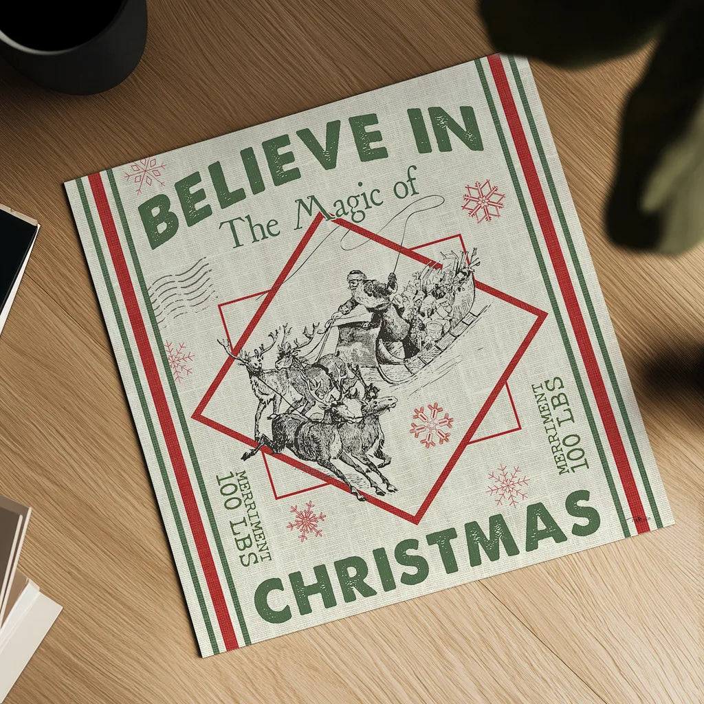 Farmhouse Holiday III by Pela Studio. Shown as a detailed flat fine art print, highlighting archival giclee quality. Available as an archival giclee rolled canvas, fine art paper, or poster print. SKU 41868a.