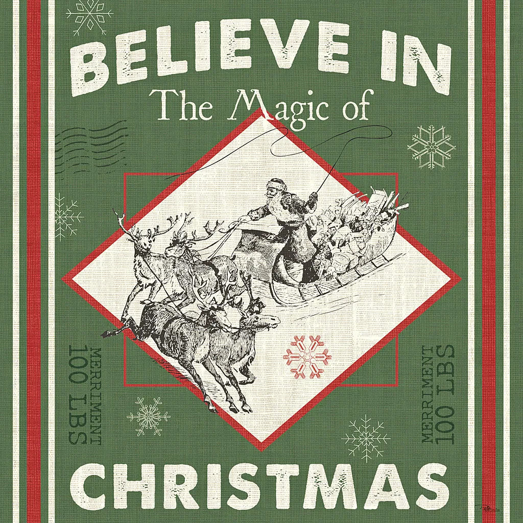 Farmhouse Holiday III Color by Pela Studio. SKU 41872a. Archival Giclee Fine art print for wall decor.