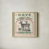 Farmhouse Holiday IV by Pela Studio. Shown in a natural wood glass frame for a timeless modern aesthetic. Available as an archival giclee rolled canvas, fine art paper, or poster print. SKU 41869a.