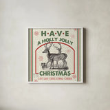 Farmhouse Holiday IV by Pela Studio. Shown in a crisp white glass frame for a clean and minimalist style. Available as an archival giclee rolled canvas, fine art paper, or poster print. SKU 41869a.