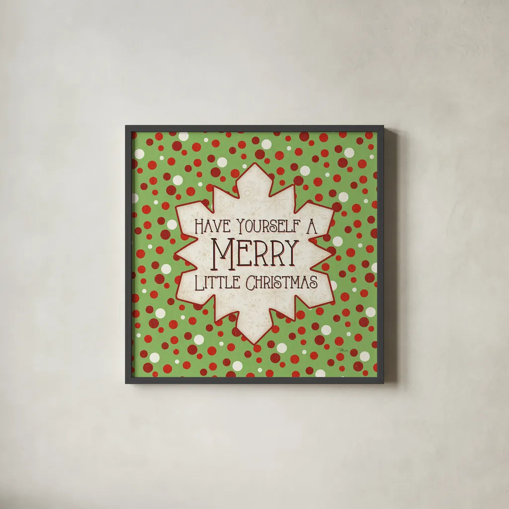 Festive Thoughts I by Pela Studio. Shown in a sleek black glass frame for a contemporary gallery look. Available as an archival giclee rolled canvas, fine art paper, or poster print. SKU 101263a.