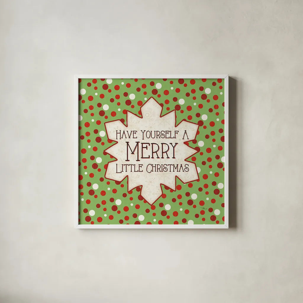 Festive Thoughts I by Pela Studio. Shown in a crisp white glass frame for a clean and minimalist style. Available as an archival giclee rolled canvas, fine art paper, or poster print. SKU 101263a.