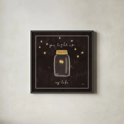 Firefly Glow I by Pela Studio. Shown in a sleek black glass frame for a contemporary gallery look. Available as an archival giclee rolled canvas, fine art paper, or poster print. SKU 17214a.