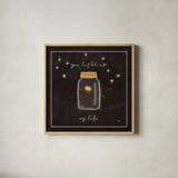 Firefly Glow I by Pela Studio. Shown in a natural wood glass frame for a timeless modern aesthetic. Available as an archival giclee rolled canvas, fine art paper, or poster print. SKU 17214a.