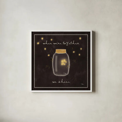 Firefly Glow II by Pela Studio. Shown in a crisp white glass frame for a clean and minimalist style. Available as an archival giclee rolled canvas, fine art paper, or poster print. SKU 17215a.