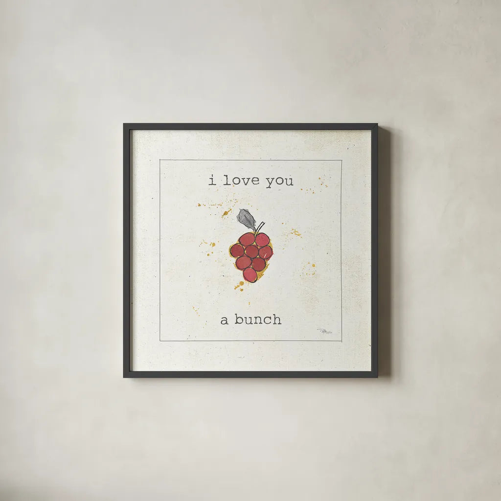 Flavor Notes II by Pela Studio. Shown in a sleek black glass frame for a contemporary gallery look. Available as an archival giclee rolled canvas, fine art paper, or poster print. SKU 18588a.