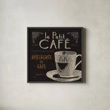 Flavors of France II by Pela Studio. Shown in a sleek black glass frame for a contemporary gallery look. Available as an archival giclee rolled canvas, fine art paper, or poster print. SKU 9309a.