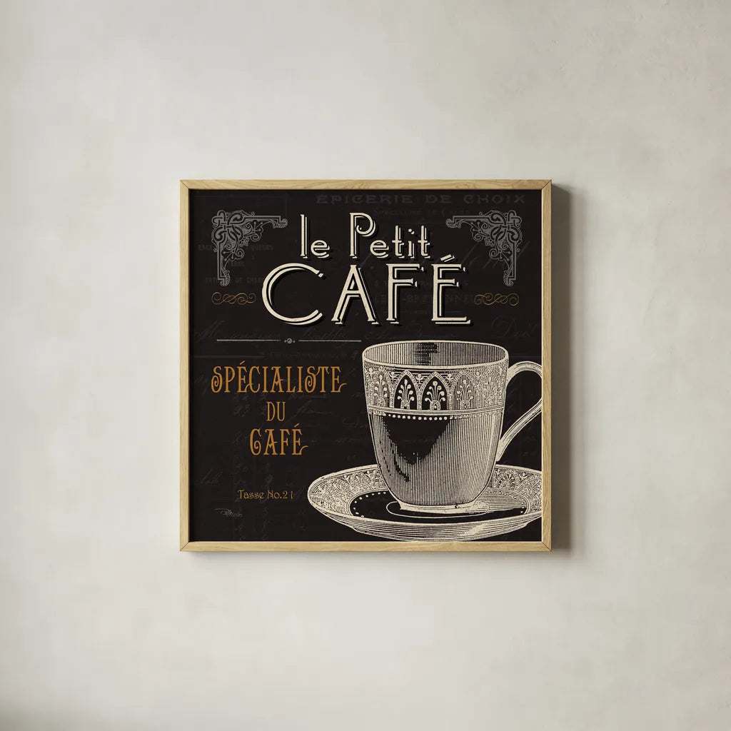 Flavors of France II by Pela Studio. Shown in a natural wood glass frame for a timeless modern aesthetic. Available as an archival giclee rolled canvas, fine art paper, or poster print. SKU 9309a.