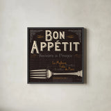 Flavors of France III by Pela Studio. Shown in a sleek black glass frame for a contemporary gallery look. Available as an archival giclee rolled canvas, fine art paper, or poster print. SKU 10987a.