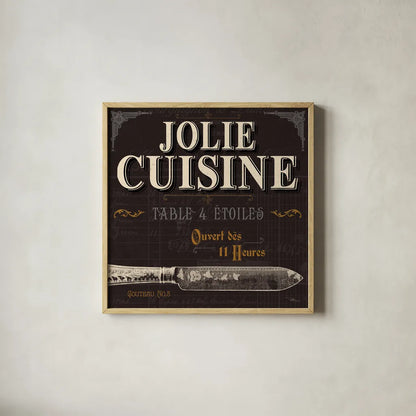 Flavors of France IV by Pela Studio. Shown in a natural wood glass frame for a timeless modern aesthetic. Available as an archival giclee rolled canvas, fine art paper, or poster print. SKU 10988a.