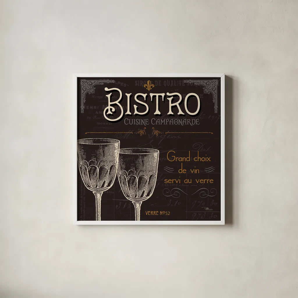 Flavors of France VI by Pela Studio. Shown in a crisp white glass frame for a clean and minimalist style. Available as an archival giclee rolled canvas, fine art paper, or poster print. SKU 10990a.