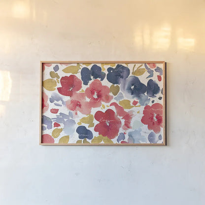 Floral Flow I by Pela Studio. shown as a paper print in a natural frame. Available as a archival giclee rolled canvas, fine art paper, or poster print. SKU 49215i.