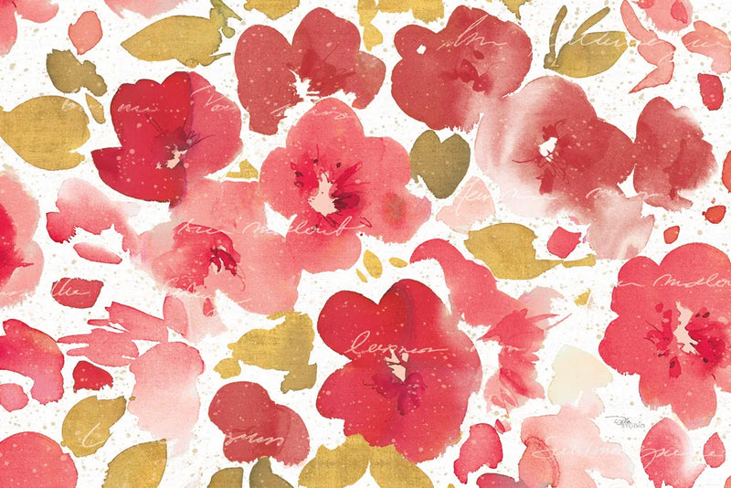Floral Flow I Red Gold by Pela Studio. SKU 55936i. Archival Giclee Fine art print for wall decor.