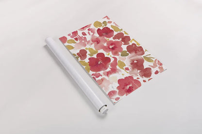 Floral Flow I Red Gold by Pela Studio. shown as a rolled paper print. Available as archival giclee rolled canvas, fine art paper, or poster print. SKU 55936i.