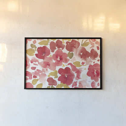 Floral Flow I Red Gold by Pela Studio. shown as a paper print in a black flame. Available as a archival giclee rolled canvas, fine art paper, or poster print. SKU 55936i.