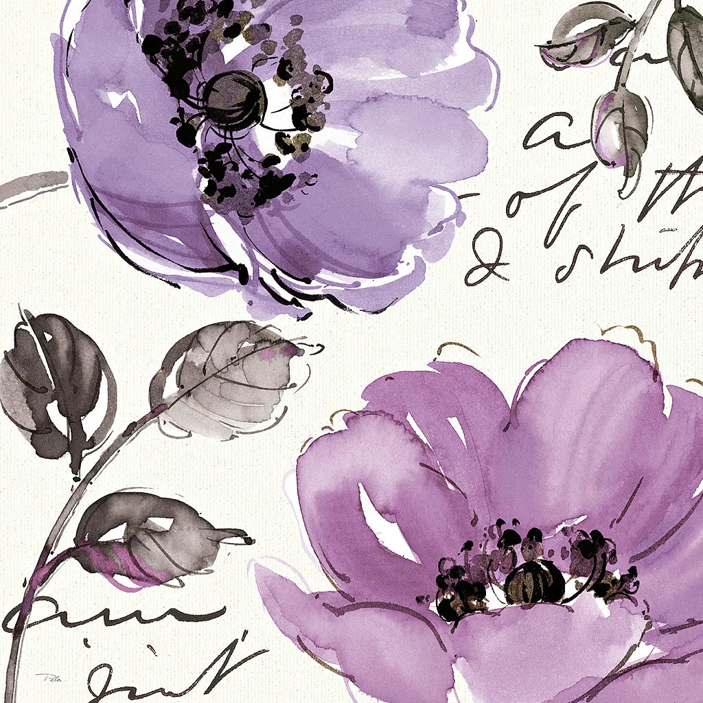 Floral Waltz Plum II by Pela Studio. SKU 8096a. Archival Giclee Fine art print for wall decor.