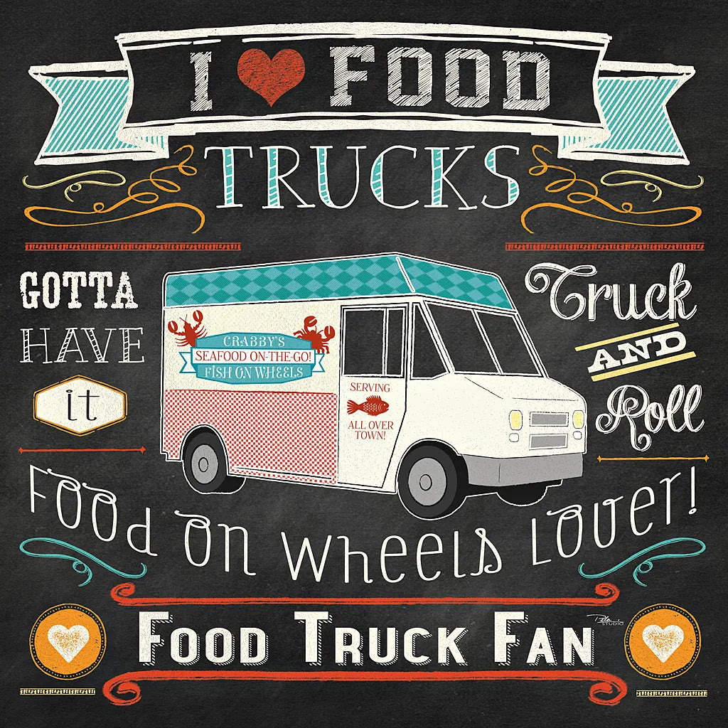 Food Truck Fan I by Pela Studio. SKU 21664a. Archival Giclee Fine art print for wall decor.