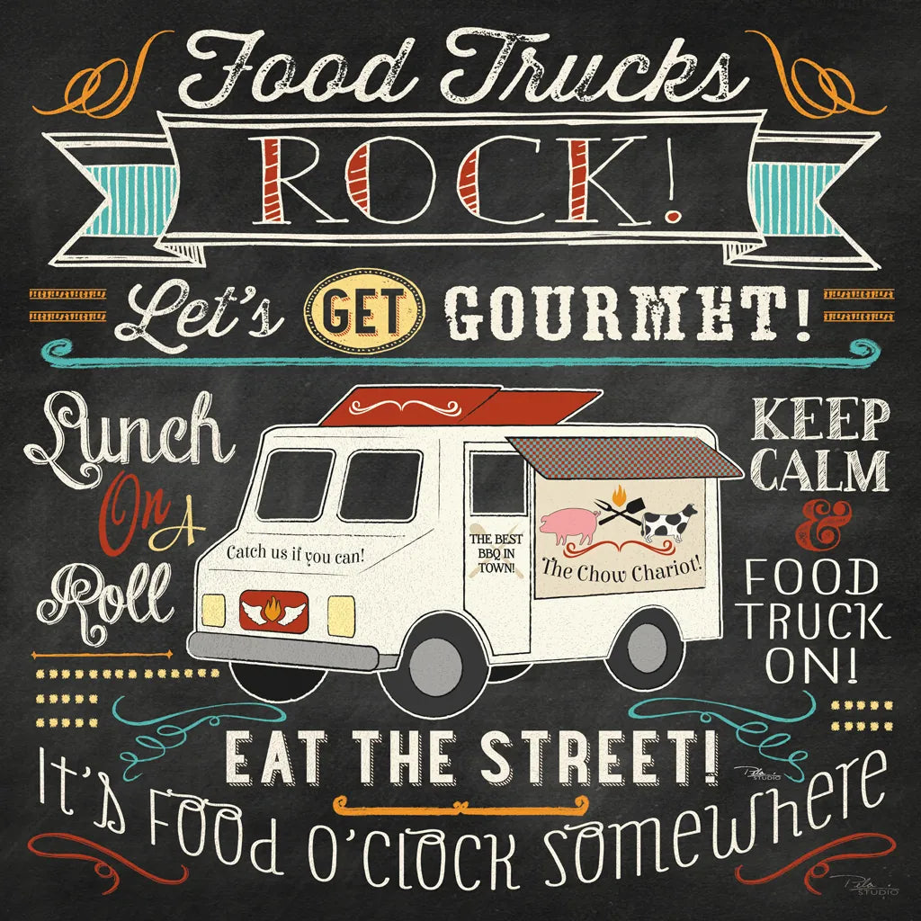Food Truck Fan II by Pela Studio. SKU 21665a. Archival Giclee Fine art print for wall decor.