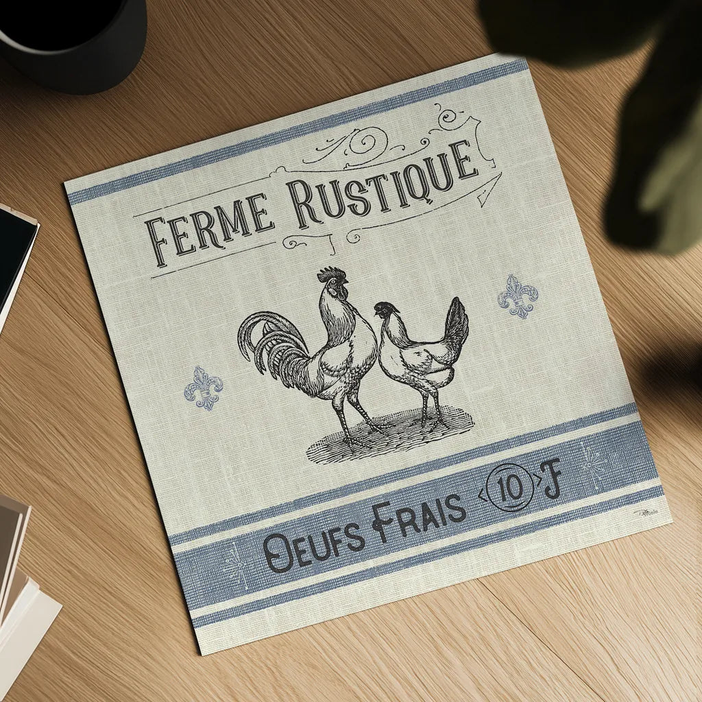 French Farmhouse II by Pela Studio. Shown as a detailed flat fine art print, highlighting archival giclee quality. Available as an archival giclee rolled canvas, fine art paper, or poster print. SKU 45585a.