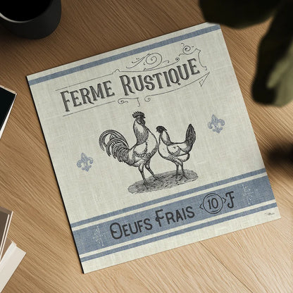 French Farmhouse II by Pela Studio. Shown as a detailed flat fine art print, highlighting archival giclee quality. Available as an archival giclee rolled canvas, fine art paper, or poster print. SKU 45585a.