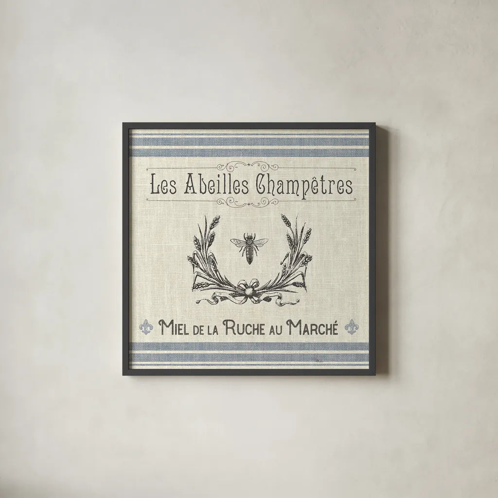 French Farmhouse III by Pela Studio. Shown in a sleek black glass frame for a contemporary gallery look. Available as an archival giclee rolled canvas, fine art paper, or poster print. SKU 45586a.