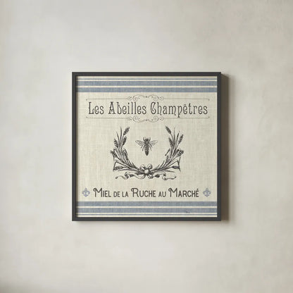 French Farmhouse III by Pela Studio. Shown in a sleek black glass frame for a contemporary gallery look. Available as an archival giclee rolled canvas, fine art paper, or poster print. SKU 45586a.