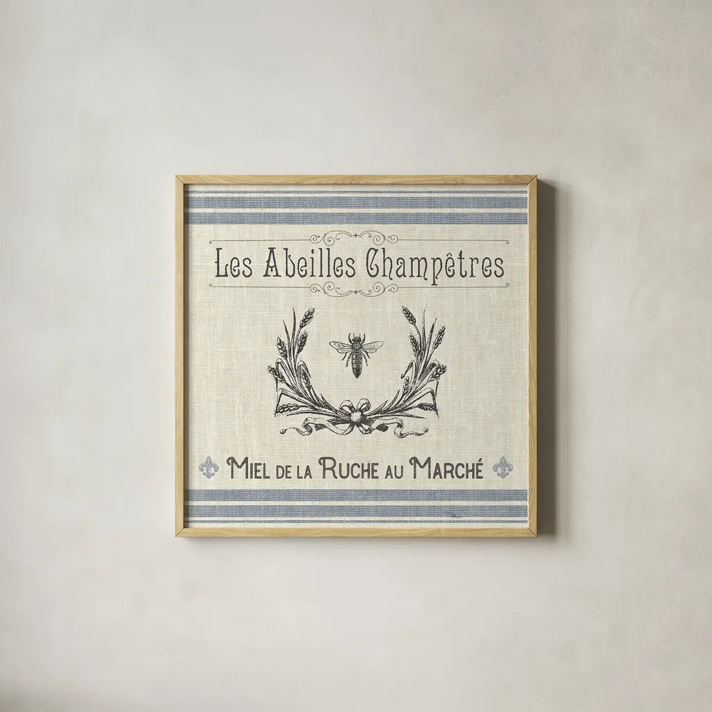 French Farmhouse III by Pela Studio. Shown in a natural wood glass frame for a timeless modern aesthetic. Available as an archival giclee rolled canvas, fine art paper, or poster print. SKU 45586a.