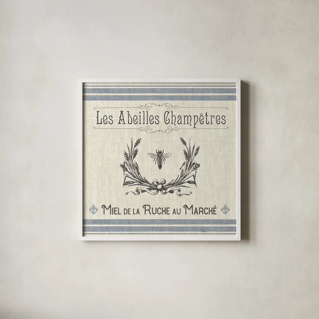 French Farmhouse III by Pela Studio. Shown in a crisp white glass frame for a clean and minimalist style. Available as an archival giclee rolled canvas, fine art paper, or poster print. SKU 45586a.