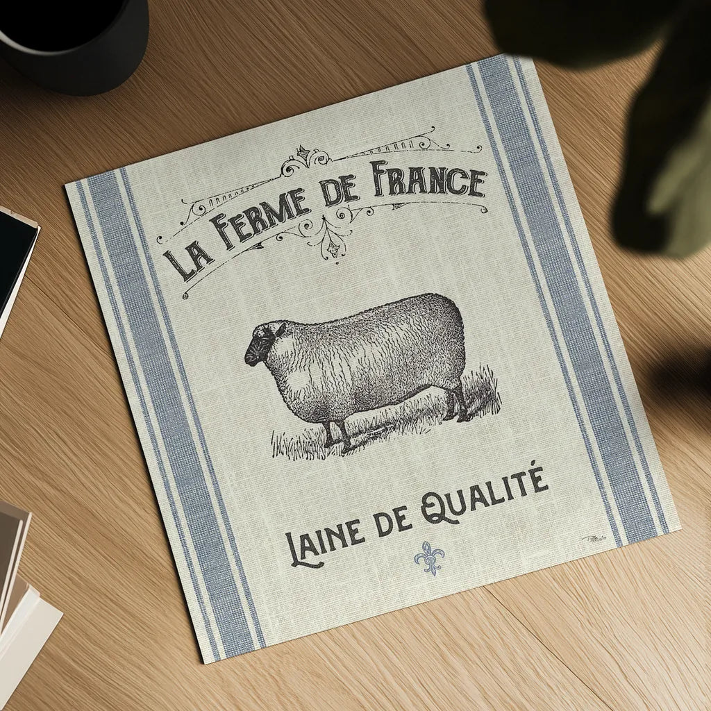 French Farmhouse V by Pela Studio. Shown as a detailed flat fine art print, highlighting archival giclee quality. Available as an archival giclee rolled canvas, fine art paper, or poster print. SKU 45588a.