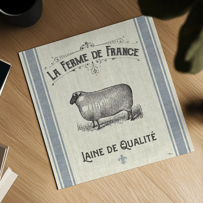 French Farmhouse V by Pela Studio. Shown as a detailed flat fine art print, highlighting archival giclee quality. Available as an archival giclee rolled canvas, fine art paper, or poster print. SKU 45588a.