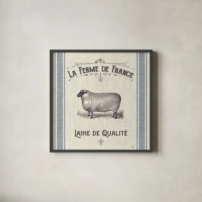 French Farmhouse V by Pela Studio. Shown in a sleek black glass frame for a contemporary gallery look. Available as an archival giclee rolled canvas, fine art paper, or poster print. SKU 45588a.