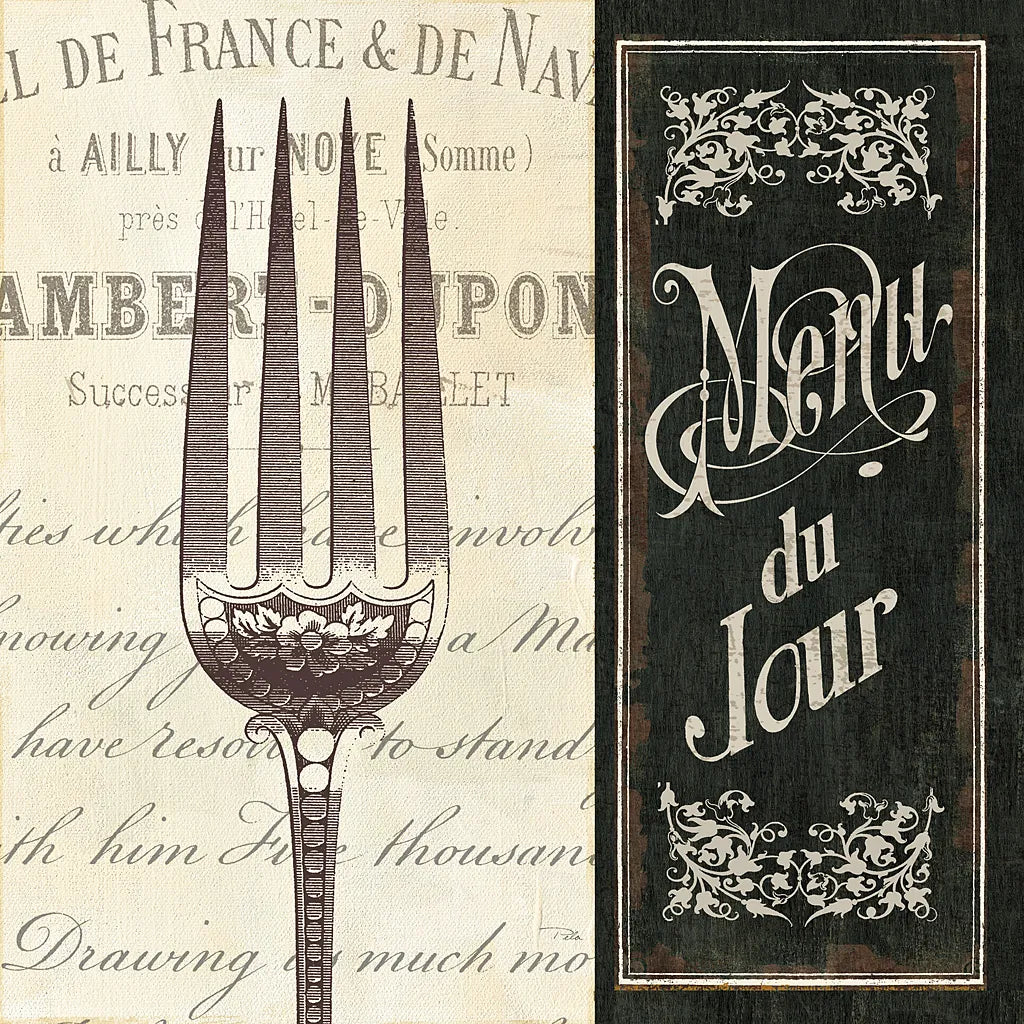 French Menu II by Pela Studio. SKU 6823a. Archival Giclee Fine art print for wall decor.