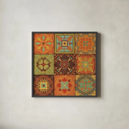 From India III by Pela Studio. Shown in a sleek black glass frame for a contemporary gallery look. Available as an archival giclee rolled canvas, fine art paper, or poster print. SKU 9235a.