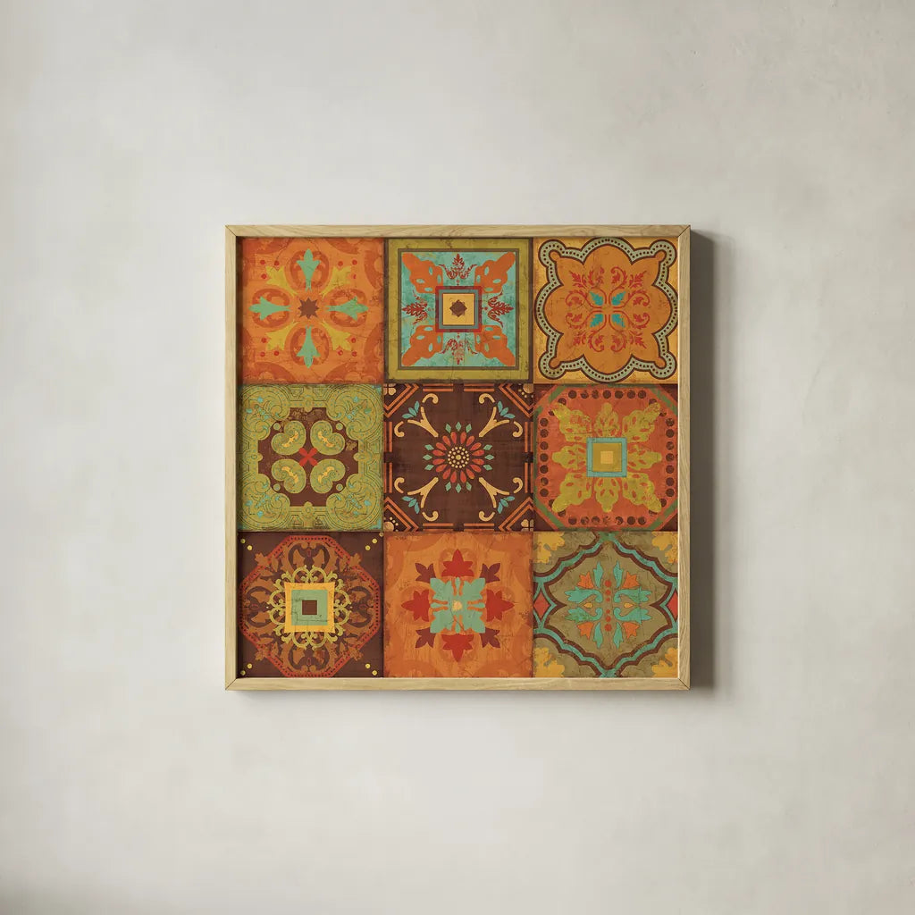 From India III by Pela Studio. Shown in a natural wood glass frame for a timeless modern aesthetic. Available as an archival giclee rolled canvas, fine art paper, or poster print. SKU 9235a.