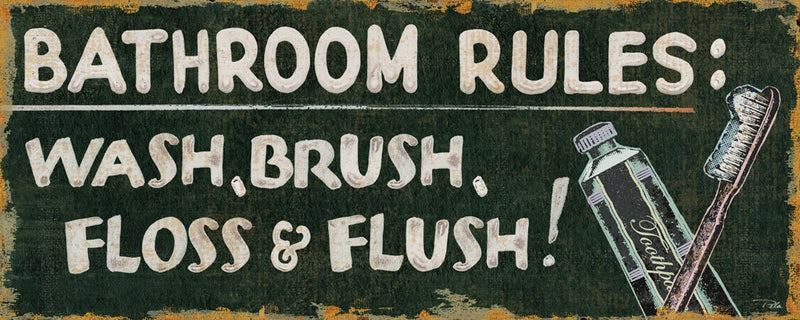 Funny Signs Bathroom Rules by Pela Studio