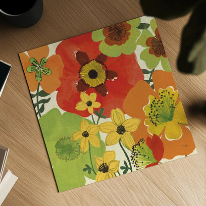 Garden Brights by Pela Studio. Shown as a detailed flat fine art print, highlighting archival giclee quality. Available as an archival giclee rolled canvas, fine art paper, or poster print. SKU 6869a.