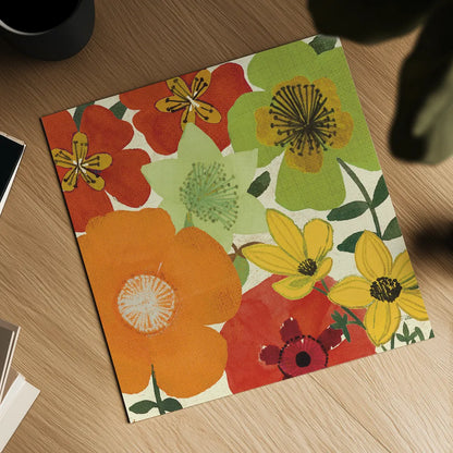 Garden Brights I by Pela Studio. Shown as a detailed flat fine art print, highlighting archival giclee quality. Available as an archival giclee rolled canvas, fine art paper, or poster print. SKU 6868a.