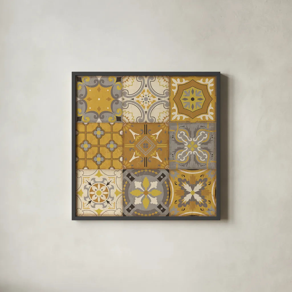 Golden Glow II by Pela Studio. Shown in a sleek black glass frame for a contemporary gallery look. Available as an archival giclee rolled canvas, fine art paper, or poster print. SKU 10487a.