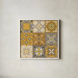 Golden Glow II by Pela Studio. Shown in a crisp white glass frame for a clean and minimalist style. Available as an archival giclee rolled canvas, fine art paper, or poster print. SKU 10487a.