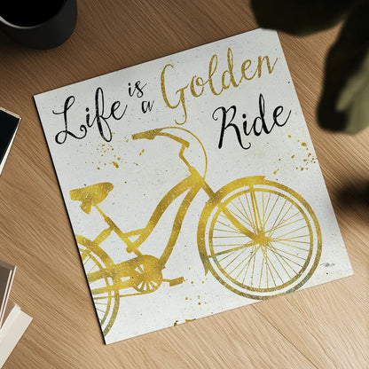 Golden Ride I by Pela Studio. Shown as a detailed flat fine art print, highlighting archival giclee quality. Available as an archival giclee rolled canvas, fine art paper, or poster print. SKU 18010a.