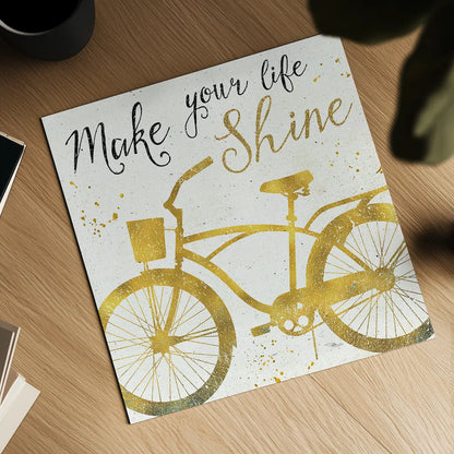 Golden Ride II by Pela Studio. Shown as a detailed flat fine art print, highlighting archival giclee quality. Available as an archival giclee rolled canvas, fine art paper, or poster print. SKU 18011a.