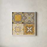 Gray Glow Square 4 Up by Pela Studio. Shown in a crisp white glass frame for a clean and minimalist style. Available as an archival giclee rolled canvas, fine art paper, or poster print. SKU 12300a.