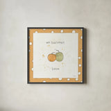 Harvest Cuties I Step 02C by Pela Studio. Shown in a sleek black glass frame for a contemporary gallery look. Available as an archival giclee rolled canvas, fine art paper, or poster print. SKU 47508a.