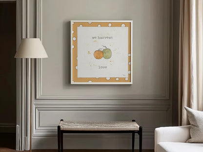 Harvest Cuties I Step 02C by Pela Studio. shown as a paper print in a white frame. Available as a archival giclee rolled canvas, fine art paper, or poster print. SKU 47508a.