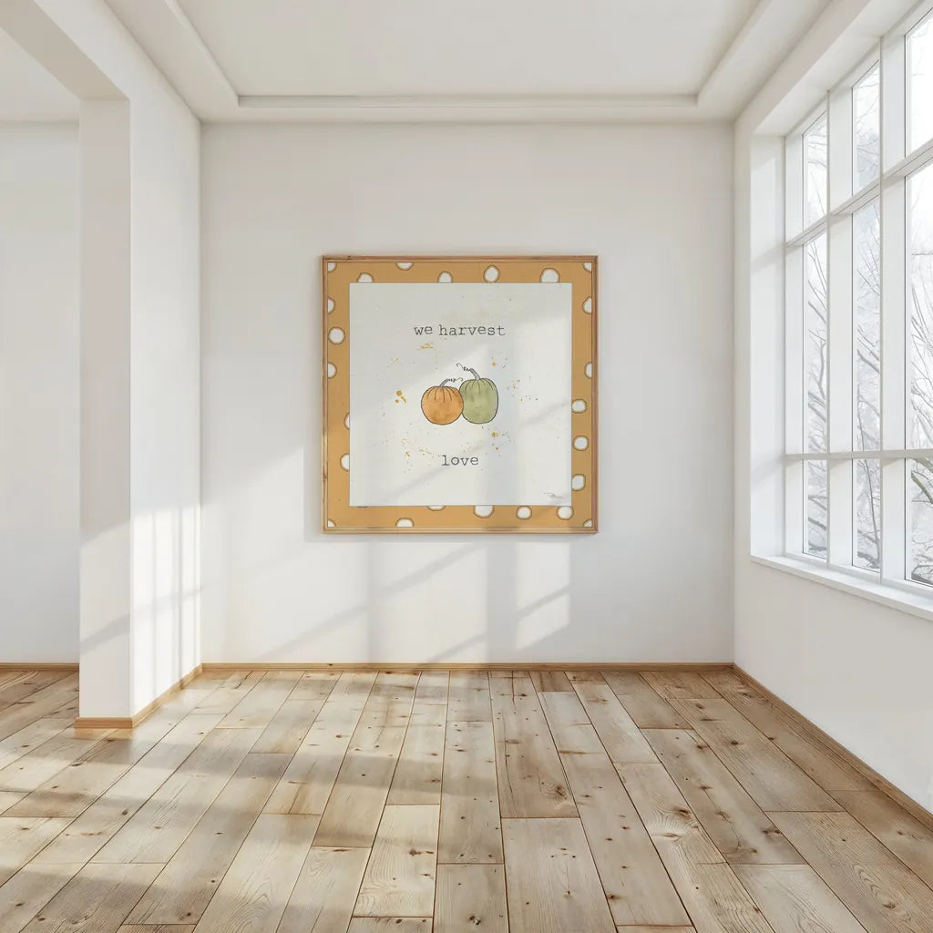 Harvest Cuties I Step 02C by Pela Studio. shown as a paper print in a natural frame. Available as a archival giclee rolled canvas, fine art paper, or poster print. SKU 47508a.