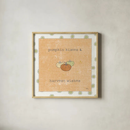 Harvest Cuties III Orange by Pela Studio. Shown in a natural wood glass frame for a timeless modern aesthetic. Available as an archival giclee rolled canvas, fine art paper, or poster print. SKU 47510a.
