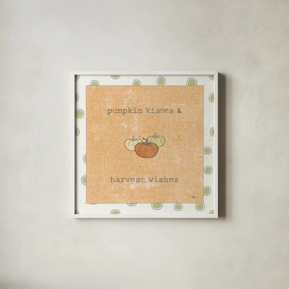 Harvest Cuties III Orange by Pela Studio. Shown in a crisp white glass frame for a clean and minimalist style. Available as an archival giclee rolled canvas, fine art paper, or poster print. SKU 47510a.
