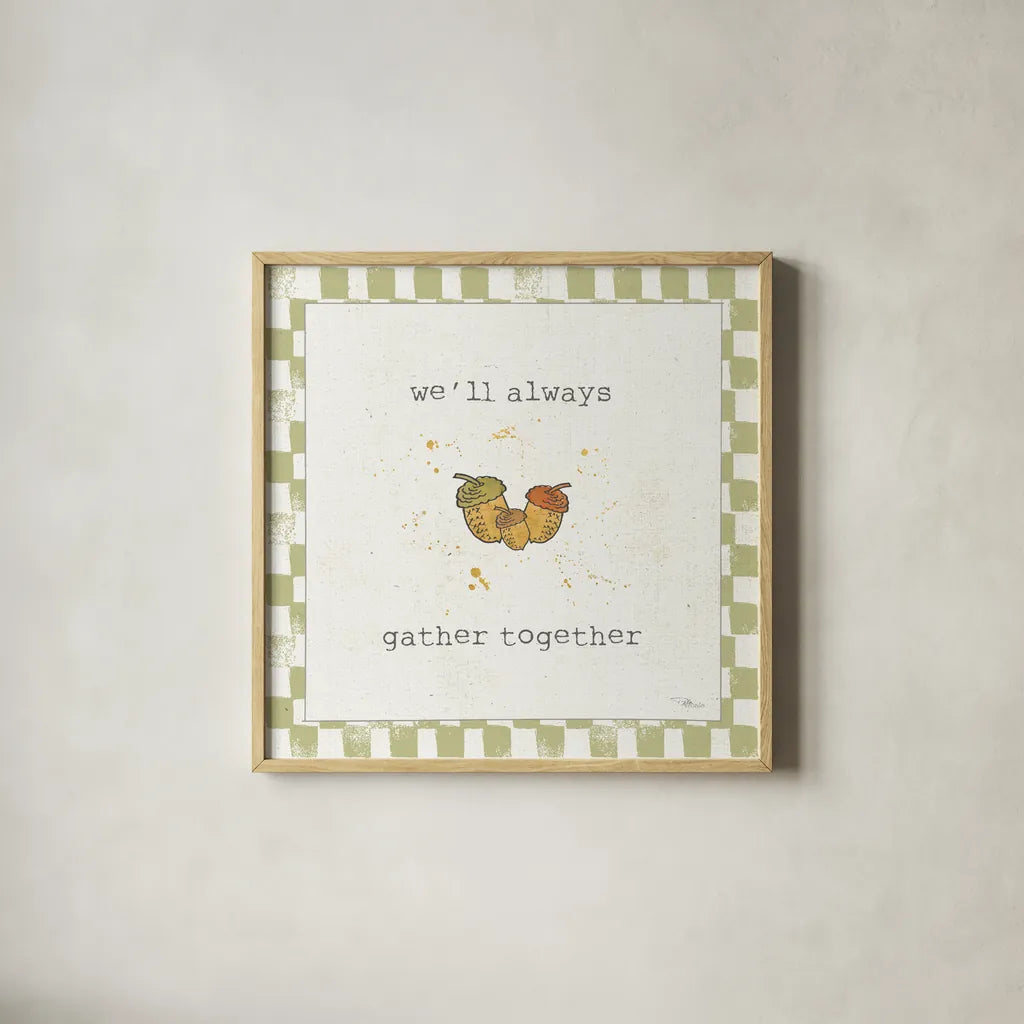 Harvest Cuties IV Step 05B by Pela Studio. Shown in a natural wood glass frame for a timeless modern aesthetic. Available as an archival giclee rolled canvas, fine art paper, or poster print. SKU 47511a.