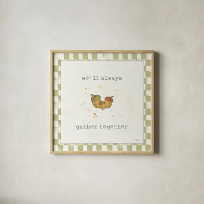 Harvest Cuties IV Step 05B by Pela Studio. Shown in a natural wood glass frame for a timeless modern aesthetic. Available as an archival giclee rolled canvas, fine art paper, or poster print. SKU 47511a.