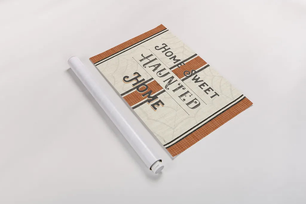 Home Sweet Haunted Home by Pela Studio. shown as a rolled paper print. Available as archival giclee rolled canvas, fine art paper, or poster print. SKU 57875i.